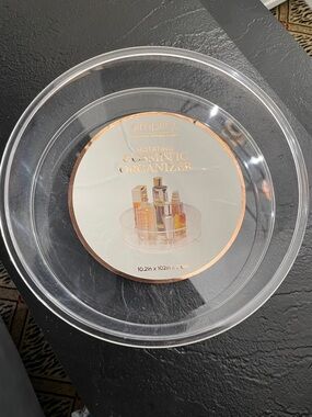 Clear Rotating Cosmetic Organizer - Transparent 10 inches wide 3 inches deep